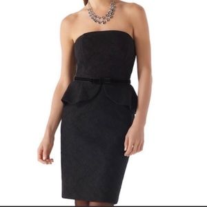 White House Black Market strapless lace peplum dress - black size 0P